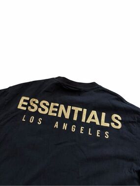 Essentials Fear of God Los Angeles Shirt Men’s Large Black Gold Shimmer